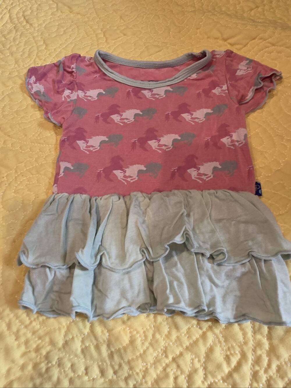 Kickee Pants 0-3 Dress Top Horse Baby Bamboo